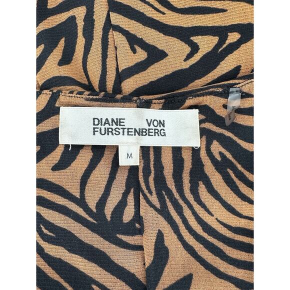 Diane Von Furstenberg Maxi Dress Sz M Animal Print Mesh Rouched Party Event - Picture 9 of 16